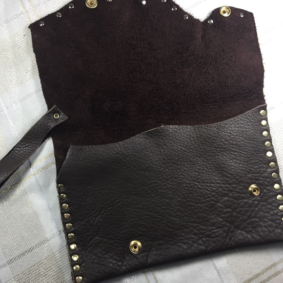 Choco brown clutch turquoise brass - Picture 8 of 8